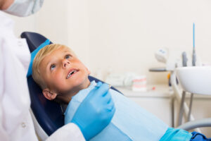 child comfortable at the dentist's office